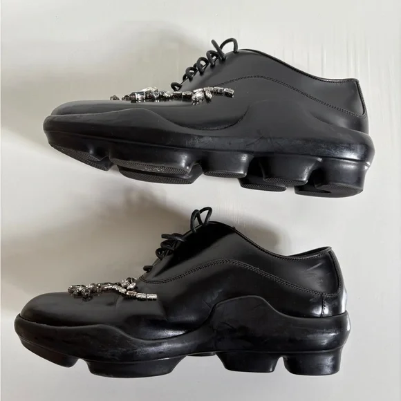 Prada crystal embellished runway loafers - Picture 5 of 10